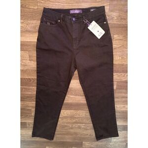 Gloria Vanderbilt Amanda‎ Jeans High Rise Crop Brown Size 12 NWT